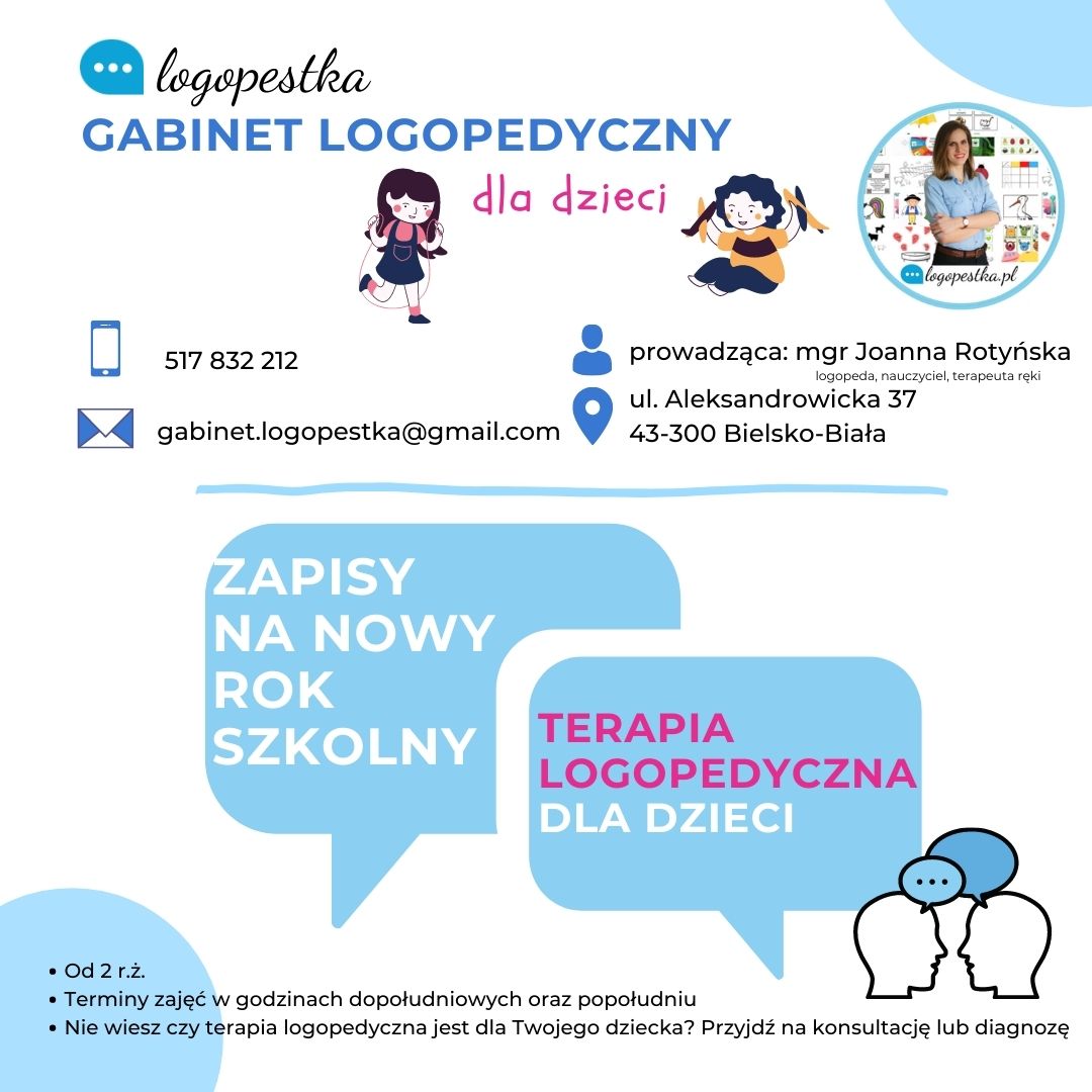 Zapisy na terapię logopedyczną wrzesień 2020