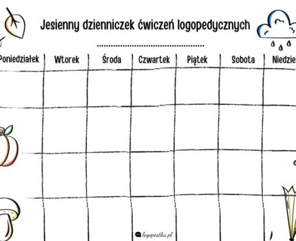 Jesienny dzienniczek ćwiczeń logopedycznych