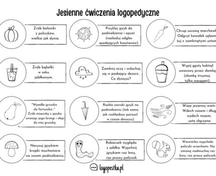 Jesienne ćwiczenia logopedyczne