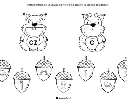 Różnicowanie głosek z wiewiórkami głoska CZ i C, SZ i S, R i L BEZPŁATNIE