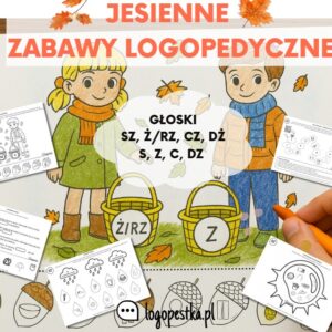 JESIENNE ZABAWY LOGOPEDYCZNE z głoskami szumiącymi SZ, Ż/RZ, CZ, DŻ i syczącymi S, Z, C, DZ | LOGOPEDIA
