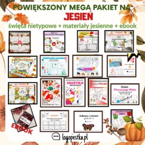 POWIĘKSZONY MEGA PAKIET NA CAŁĄ JESIEŃ święta nietypowe + materiały jesienne + ebook | edukacja | logopedia