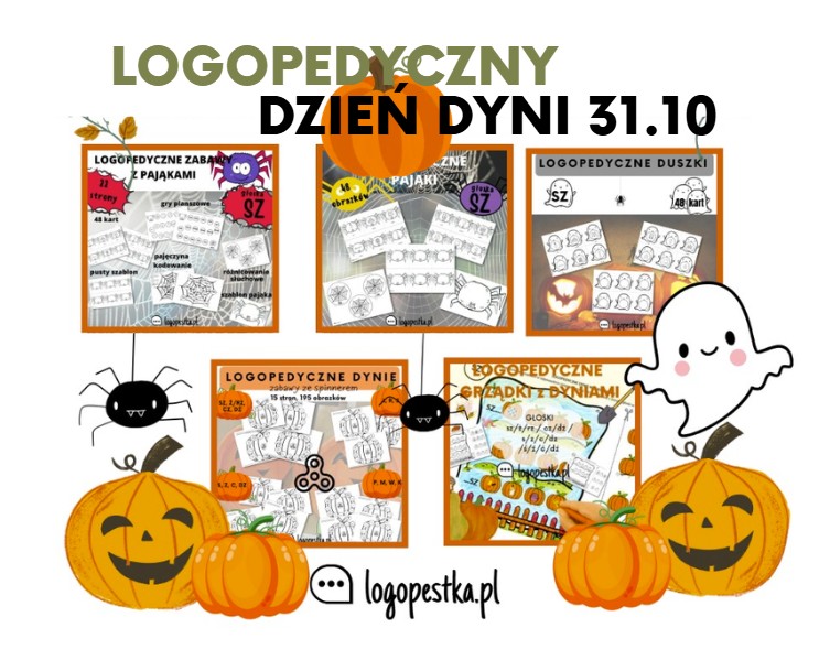 PAKIET Logopedyczny DZIEŃ DYNI | HALOWEEN | jesień| logopedia